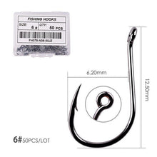 Load image into Gallery viewer, Fishhook 50pcs / 20pcs / Box Circle Carp Eyed Fishing Hook Size 2-22# Ring eye Japan Fishhooks Fishing Hooks Single Jig Fish Hook Tackle