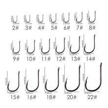 Load image into Gallery viewer, Fishhook 50pcs / 20pcs / Box Circle Carp Eyed Fishing Hook Size 2-22# Ring eye Japan Fishhooks Fishing Hooks Single Jig Fish Hook Tackle