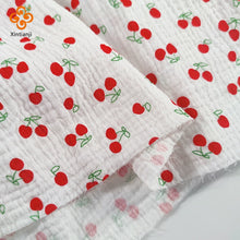 Load image into Gallery viewer, 50X135cm Soft Floral Pajamas Nightdress Cotton Gauze Fabric Rose Printed Crepe Cotton Long-sleeved Ins Style Homewear Fabric