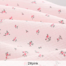 Load image into Gallery viewer, 50X135cm Soft Floral Pajamas Nightdress Cotton Gauze Fabric Rose Printed Crepe Cotton Long-sleeved Ins Style Homewear Fabric