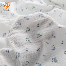 Load image into Gallery viewer, 50X135cm Soft Floral Pajamas Nightdress Cotton Gauze Fabric Rose Printed Crepe Cotton Long-sleeved Ins Style Homewear Fabric