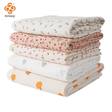 Load image into Gallery viewer, 50X135cm Soft Floral Pajamas Nightdress Cotton Gauze Fabric Rose Printed Crepe Cotton Long-sleeved Ins Style Homewear Fabric