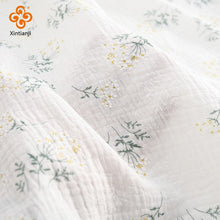 Load image into Gallery viewer, 50X135cm Soft Floral Pajamas Nightdress Cotton Gauze Fabric Rose Printed Crepe Cotton Long-sleeved Ins Style Homewear Fabric