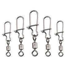 Load image into Gallery viewer, Fishhook 50pcs Fishing Accessories Eight-ring Connector Stainless Steel Snap Fishhook Swivels Tackle for Hooks Fishing 2/4/6/8/10/12/14#