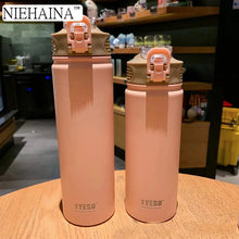 Load image into Gallery viewer, 530/750/100Ml Thermos Mug With Straw Stainless Steel Thermal Insulation Straight Cup Thermal Water Bottle Tumbler Thermocup 1pcS