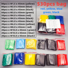 Load image into Gallery viewer, 530pcs/Set Polyolefin Shrinking Assorted Heat Shrink Tube Wire Cable Insulated Sleeving Tubing Set 2:1 Waterproof pipe sleeve