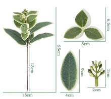Load image into Gallery viewer, 12PCs Simulation Plant Raw Silk Eucalyptus Leaves DIY Christmas Decoration Home Flower Artificial Flowers