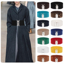 Load image into Gallery viewer, Fashion Casual Ladies Stretch Dress Cummerbands Waist Band Metal Buckle Waistband Wide Elastic Belt