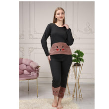 Load image into Gallery viewer, Women's Cat Embroidered Fleece Pajamas Set