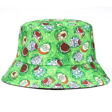 Load image into Gallery viewer, Pickle Rick Cotton New Bucket Hat Rick Fishing Cap US Anime Cotton print Fisherman Bob Hat Sun Fishing boonie Hat