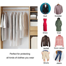 Load image into Gallery viewer, 5pcs/set Transparent Clothing Covers Garment Suit Dress Jacket Clothes Coat Dustproof Cover Protector Travel Bag Dust Cover