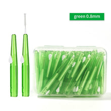 Load image into Gallery viewer, 60 Pcs/Box Toothpick Dental Interdental Brush 0.6-1.5Mm Cleaning Between Teeth Oral Care Orthodontic I Shape Tooth Floss 0ral irrigator
