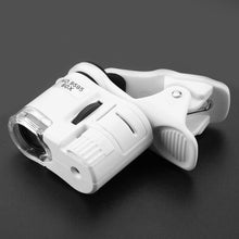 Load image into Gallery viewer, 60X Portable Clip Magnifier Loupe UV Microscope Universal Mobile Phone with Mini LED NK-Shopping
