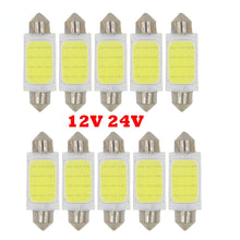 Load image into Gallery viewer, 10X Truck LED Auto Dome light Festoon COB 12 Chips 36mm 39mm 41mm C5W C10W Interior Light Licence Plate Light 12V 24V