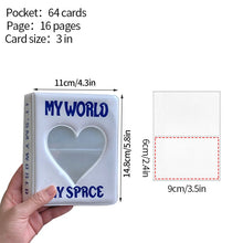 Load image into Gallery viewer, 64 Pockets Mini Photo Album Heart Transparent Photocard Holder Mini Polaroid Album Storage Collect Book Name Card Album De Fotos