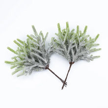 Load image into Gallery viewer, 6Pcs Artificial Plants Christmas Tree Wedding Home Decor Accessories Decorative Flowers Wreaths Scrapbooking Fake Pine Needles