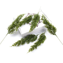 Load image into Gallery viewer, 6Pcs Green Pine Christmas Leaves Decorations for Home Plastic Vases for Wedding Decorative Flowers Wreaths Diy Artificial Plants