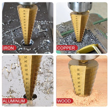 Load image into Gallery viewer, 6Pcs Step Drill Bit Saw Drill Bit Set Titanium Milling Cutter 4-12 4-20 4-32mm 3 6 8mm For Woodworking Metal Core Hole Opener