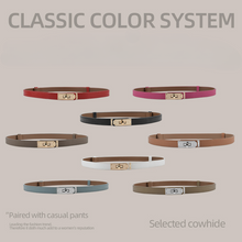 Load image into Gallery viewer, Thin Belt Women's Genuine Leather Korean Fashion Girdle Thin Belt Women's with Dress Decoration
