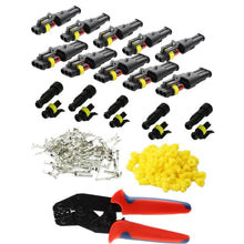 Load image into Gallery viewer, 708/408/382/352/240/296/194/15pcs 1-6Pins HID Waterproof Connectors Car Marine Seal Electrical Wire Connector Plug Truck Harness