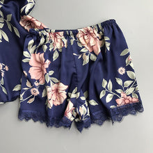 Load image into Gallery viewer, Printing Spaghetti Strap Women Pajama Set V-neck Sexy With Pad Female Summer Pajamas