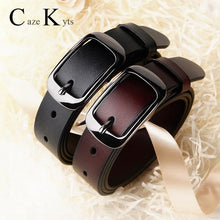 Load image into Gallery viewer, CAZEKYTS Women's Genuine Leather Fashion Retro Belt High Quality Luxury Ladies Metal Double Buckle New Belt with Jeans