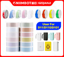 Load image into Gallery viewer, D11 D110 Label Sticker Official Paper Roll Replacement for Niimbot Printer Color White Transparent Clear Papers Waterproof D101