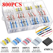 Load image into Gallery viewer, 800/400/200PCS Heat Shrink Connector,Solder Seal Wire Connectors and Heat Shrink Butt Crimp Connectors Electrical Wire Terminals