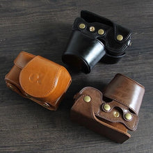 Load image into Gallery viewer, PU leather case Camera Bag for Sony A6000 ILCE-6100 A6100 A6400 A6300 ILCE-6400 protective Cover Pouch With Battery Opening
