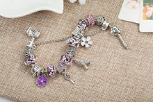 Load image into Gallery viewer, Diy Bracelet Fashion Crystal String Beads Bracelet Eiffel Tower Pendant Bracelet