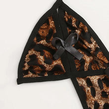 Load image into Gallery viewer, TAM Satin Silk Pajamas Leopard Print Pajamas Lingerie Underwear Sleepwear Satin