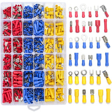 Load image into Gallery viewer, 840PCS Electrical Wire Connectors, Insulated Wire Crimp Terminals, Mixed Butt Ring Fork Spade Bullet Quick Disconnect Assortment