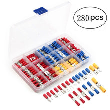 Load image into Gallery viewer, 840PCS Electrical Wire Connectors, Insulated Wire Crimp Terminals, Mixed Butt Ring Fork Spade Bullet Quick Disconnect Assortment