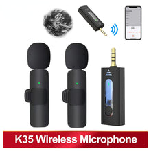 Load image into Gallery viewer, Wireless 3.5mm Lavalier Lapel Microphone Omnidirectional Condenser Mic for Camera Speaker Smartphone,Recording Mic for Youtube