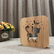Load image into Gallery viewer, Cute Kitten 3D Lamp Creative Wooden Table Lamp USB Light