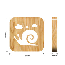 Load image into Gallery viewer, Snail Wooden Small Night Lamp Children's Table Lamp Led Creative Home Decoration Wooden Lamp