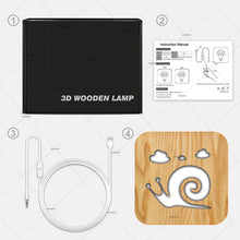 Load image into Gallery viewer, Snail Wooden Small Night Lamp Children's Table Lamp Led Creative Home Decoration Wooden Lamp