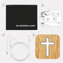 Load image into Gallery viewer, Cross Bedside Lamp Crafts Decoration Table Lamp Wooden Led Small Night Lamp