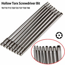 Load image into Gallery viewer, 8Pcs Torx Screwdriver Bit 1/4'' Shank Hex Wind Drill Head 150mm 200mm Screw Wrench Magnetic Star T8 T10 T15 T20 T25 T27 T30 T40
