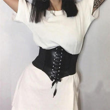 Load image into Gallery viewer, Plastic Waist Strap Rivet Women's Ultra-wide Fashion Court Girdle Ladies Wide Belt