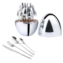 Load image into Gallery viewer, Knife, Fork and Spoon Suit Big Silver Egg Golden Eggs Gift Art Gift Decoration Stainless Steel Tableware