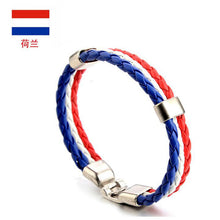 Load image into Gallery viewer, Ornament Woven Flag Flag Color Leather Bracelet Pu Imitation Bracelet World Cup Country Bracelet