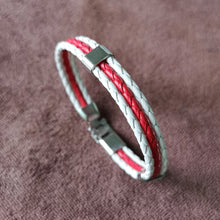 Load image into Gallery viewer, Ornament Woven Flag Flag Color Leather Bracelet Pu Imitation Bracelet World Cup Country Bracelet
