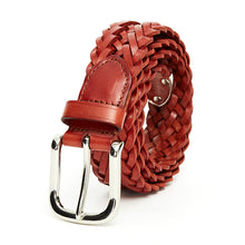 Load image into Gallery viewer, Woven Leather Belt Fashionable Korean All-Match Pin Buckle Women's Belt