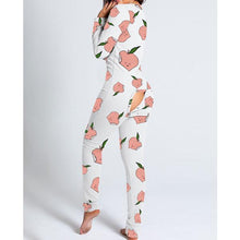 Load image into Gallery viewer, Women Fashion Printed Functional Open Butt Buttoned Romper Casual Long Sleeve Pajamas Jumpsuit Plus Size