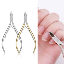 Load image into Gallery viewer, Nail Art Cuticle Nipper Exfoliating Barbed Fingernail Clipper Scissors Gold Silver Stainless Steel Manicure Implement