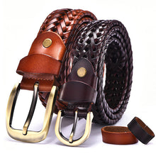 Load image into Gallery viewer, Men's Leather Belt Hand-Woven Korean Casual Versatile Simple Trendy Pant Belt