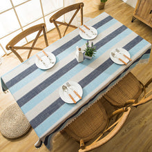Load image into Gallery viewer, Jacquard Imitation Cotton and Linen Embroidery Tassel Tablecloth Lace Geometry Rectangle Table Cloth