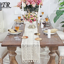 Load image into Gallery viewer, Lace Dining Table Table Runner Weave Vintage Table Runner Tea Table Flag Fabrics Tablecloth Bed Runner