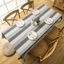 Load image into Gallery viewer, Jacquard Imitation Cotton and Linen Embroidery Tassel Tablecloth Lace Geometry Rectangle Table Cloth